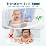PANUSU Baby Bath Seat Baby Bathtub - with Strong Suction Cups and 360° Surround Support – Easy Release, Non-Slip Cushion, Lockable Armrests – Infant Bath Chair for Babies 6-24 Months, Grey