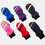 CLeemuziN Kids Stripe Thicken Snow Mittens Glove for Toddler Winter Warm Ski Gloves for 2-5T Baby Boys Girls