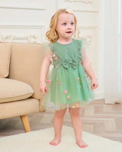 Renotemy Baby Girl Flower Dress Summer, Tutu Tulle Boho Princess Wedding Birthday Party Dresses for Infant Girls 0-18 Months