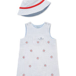 Little Me Clothes for Baby Boys' Baseball Sunsuit and Hat, Grey Baseball, 12 Months