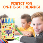 TinyGeeks Jumbo Crayons (16 Colors) – Non-Toxic, Washable, Easy-to-Hold Art Supplies for Toddlers and Kids – Perfect for Travel, Learning, and Creative Play
