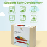 PlanToys® Cargo Ship Bath Toy for Toddlers | Floating Boat with Cargo Blocks for Water Play | Montessori Educational Toy | Eco-Friendly Bathtub Toys for Kids