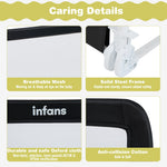 INFANS Bed Rail for Toddlers, 58" Foldable Safety Baby Crib Rail Fit for Kids Twin, Extra Long Swing Down Bed Guardrail for Convertible Crib, Queen, Full, King Mattress Side Guard (Black)