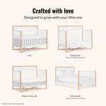 Dream On Me Owen 5-in-1 Convertible Full-Size Baby Crib in Vintage White Oak, GreenGuard Gold & BSA, Converts to Toddler, Day, & Full-Size Bed Non-Toxic Paint, Safe Sleep Environment