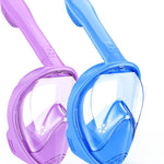 Kids Snorkel Mask Full Face, Snorkeling Gear for Kids 2-14 with Camera Mount, 180 Degree Panoramic View Snorkeling Set Anti-Fog Anti-Leak