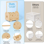 Wooden Baby Shower Basket with Hanger Rack - Personalized Baby Gift, Newborn Essentials Organizer for Nursery, Welcome Gift Basket for Newborn, Pregnancy Gifts for New Parents.