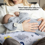 Plushii Nursing Pillow for Breastfeeding, Soft and Supportive Breastfeeding Pillow for Mom and Baby, Cute Feeding Pillow with Removable Cover for 0–12 Months, Dinosaurs World