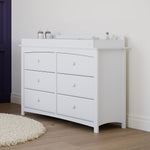 Storkcraft Kenton 6 Drawer Double Dresser (White) For Kids Bedroom, Nursery Dresser Organizer, Chest Of Drawers For Bedroom, Universal Design For Children’s Bedroom