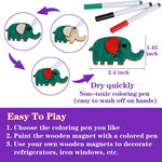 Worgree DIY Wooden Magnets, 36 pcs Wooden Art Craft Supplies Painting Kit for Kids Party Favors for Boys Girls Ages 4-8 8-12 Birthday Easter Crafts Gifts Toys Basket Goodie Bag Stuffers