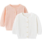 Simplee kids Baby Girl Thin Sweater Solid Cardigans Baby Girls Long Sleeve Coat Cardigan for Spring 6-12 Months