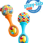 Fisher-Price Newborn Toys Rattle 'n Rock Maracas, Set of 2 Soft Musical Instruments for Babies 3+ Months, Blue & Orange