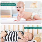 Babelio Memory Foam Crib Mattress Dual-Sided Baby Toddler Mattress Standard Size, Removable Waterproof Cover, CertiPUR-US Certified, Grey