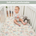 Pastel Floral Bows Baby Crib Sheets for Boy Girl 28"x52" Preppy Floral Pink Blue Bows Soft Snug Fitted Crib Mattress Covers Boho Flowers Spring Summer Baby Sheet Fits Crib & Toddler Bed Mattresses