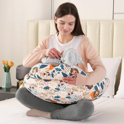 BATTOP Nursing Pillow for Breastfeeding with Removable Cover, Feeding Pillow for More Support for Mom, Adjustable Waist Strap Breastfeeding Pillow, Bottle-Feeding