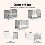 Dream On Me Chelsea 5-in-1 Convertible Full-Size Baby Crib in Steel Grey, GreenGuard Gold & BSA, Pinewood, 4 Mattress Heights, Converts to Toddler, Day & Full-Size Bed, Modern Classic Nursery