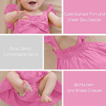 DREAM BUS Newborn One-piece Romper Dress Infant Ruffle Sleeveless Bodysuit with Headband Baby Clothes Baby Girl Jumpsuits