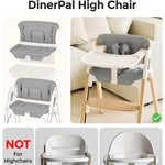 Momcozy High Chair Cushion & Backrest Set - Ergonomic Support for Dinerpal Chairs, Machine Washable Gray Seat Pad with Non-Slip Design