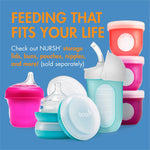 Boon Nursh Reusable Silicone Pouch Baby Bottles - Slow Flow Nipple - Silicone Baby Bottle Pouch and Nipple - Baby Feeding Essentials - Color Block - 0-3 Months - 3 Count - 4 Ounce