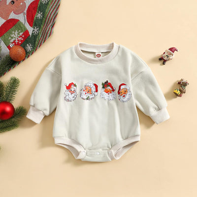 MERSARIPHY Baby Christmas Clothes Baby Boy Girl Sweatshirt Romper Santa Baby Romper Tops Fall Winter Outfits