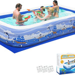 nflatable Swimming Pool for Kids and Adults- 118" x 68" x 22" Family Full-Sized Blow Up Pools for Kids-Thickened Durable Above Ground Swimming Pool Backyard Lawn, Summer Party Outdoor and Indoor