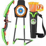 2 Pack Bow and Arrow for Kids, LED Light Up Archery Set with 24 Suction Cup Arrows, 1 Standing Target, 6 Score Targets & 2 Quiver, Indoor Outdoor Sport Gifts for Boys Girls Ages 4-8