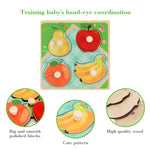 Wooden Peg Puzzles for Toddlers 1-3, Kids' Educational Preschool Peg Puzzle Toy, Set of 4 Toddler Puzzles - Farm, Dinosaur, Fruit and Marine Animals, Ideal Gift for Ages 1 2 3 Boys and Girls