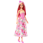 Barbie Royal Doll with Pink & Blonde Fantasy Hair, Colorful Accessories, Pink Ombre Bodice & Butterfly-Print Skirt