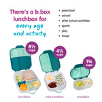 b.box Snack Box - Leakproof Mini Bento Box for Kids & Toddlers, 2 Compartment Snack Containers for Kids, Lunch Containers, Dishwasher Safe, BPA Free, PFAS Free, Ages 4m+, 1 3/4 Cup - Emerald Forest