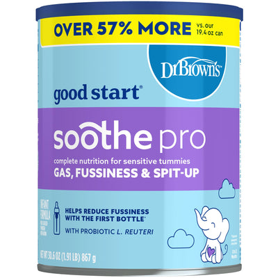 Dr. Brown's Good Start Soothe Pro baby formula can on a white background