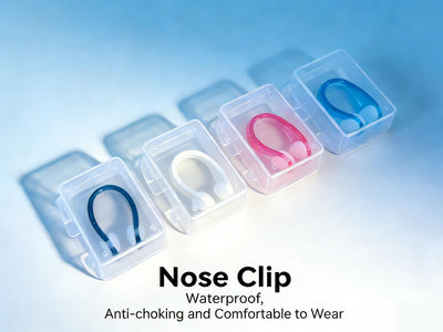 CozyBits 4-Pack Swimming Nose Clips, Soft Silicone Waterproof Nose Plugs with Storage Cases, Non-Slip Comfortable Fit for Adults & Kids, for Pool Training, Water Sports & Diving (Assorted Colors)