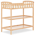 Dream On Me Emily Changing Table, Compact and Lightweight, Solid New Zealand Pinewood, Elevated Safety Rails, Two Storage Shelves, Includes Water-Resistant 1" Changing Pad — Natural