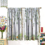 Kids Animal Curtains, Watercolor Natural Forest Animal Hedgehog Fox Butterfly Rabbits Forest Print Curtain Boys and Girl Bedrooms 42x45 Inch
