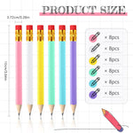 Zonon 48 Pieces Golf Pencils Mini Half Pencils with Eraser Short with Erasers Bulk Small for Kids HB Wedding Bridal School Office Writing Drawing Pocket(Pink, Yellow, Purple, Blue, White, Green)
