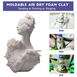 SELEAD Foam Clay White 500g - Moldable Air Dry Ultra-Light Modeling Clays for Adult Cosplay, Sculpting, Arts & Crafts - with 80g Colored Clay