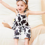 Toddler Baby Girls Romper Sleeveless Jumpsuit Summer Clothes Adjustable Tie-Up Strap with Pocket Headband 1-5T