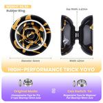 MAGICYOYO N11 Metal Professional Yoyo for Adults, Dual Purpose Unresponsive Yo yo for Stringk Trick, Responsive Yoyo for Kids 8-12 with 12 Yo-yo Strings, Responsive Bearing Kit (Black Golden)