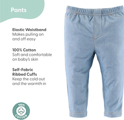The Peanutshell Baby Boys or Girls Jeggings Set - Soft Stretchy Pants Boy & Girl Leggings, Infant and Toddler Clothes - Denim