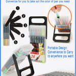 Kekelele Dual Tip Markers for Kids, Washable Markers Set, Art Marker with Stand Portable Box, Gift For Kids (24 Colours)