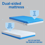 ASANEST Dual Sided Comfort Gel Memory Foam,Breathable Baby Bed Mattress for Crib,Memory Foam Crib Mattress,Premium for Infant and Toddler w/Removable Outer Cover - White&Blue,Standard Size