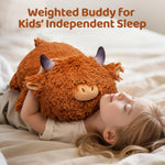 Mewaii 4 Lbs Weighted Stuffed Animals - Heavy Belly & Limbs, 23" Highland Cow Plush for a Realistic Hug, Super Soft Fluffy Plush Toy for Kids and Adults