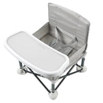 PandaEar Portable Baby Seat Travel| Compact Fold with Straps for Indoor/Outdoor Use| Great for Camping, Beach, Lawn |Toddlers, Kids, Boys, Girls (Grey with Placemat)