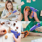 Amazzeo Mini Hot Glue Gun and Sticks Set 40pcs with 5 Fingers Safety Caps - Kids & Home Use Gun, Pistola De Silicona Caliente School Projects & Quick Repairs Small Glue Gun for Crafts