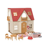 Calico Critters Red Roof Cozy Cottage Dollhouse Playset with Figure, Furniture and Accessories