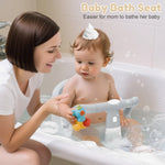Baby Bath Seat for Babies 6 Months & Up Sitting Up | 360° Stable Toddler Bath Chair with One-Touch Button | Baby Bath Tub Seat with Suction Cups | Open Design, Compact, Detachable, Non-Slip(Grey)
