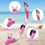 Kids Snorkel Set for Boys Girls Youth Junior Age from 5-13 Years Old Upgraded Dry Top Snorkel Mask Snorkeling Gear with Carrying Bag for Pool Swimming Diving Water Park Beach Vacation