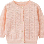 Simplee kids Baby Girl Thin Sweater Solid White Pink Cardigans for Toddler 0-3Years