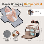 LOVEVOOK Diaper Bag Backpack, Baby Bag with Changing pad, Waterproof Diaper Backpack for Mom Dad, cute Mommy Bag for Boy and Girl, Travel Essential Baby Registry Shower, Black-White-Brown