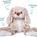 Melissa & Doug Burrow Bunny Stuffed Animal Plushie with Big Feet, Floppy Ears & Fluffy Tail, Adorable Pretend Play Toddler Toys for Girls & Boys 3+