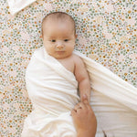 Little Unicorn Large Stretch Knit Swaddle Blanket 2 Pack| Super Soft with Optimal Stretch for swaddling | Giftable Set (White)