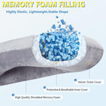AS AWESLING Shredded Memory Foam Body Pillow, Pregnancy Pillows for Sleeping, Maternity Pillow for Pregnant Women, Memory Foam Filling U Shaped Body Pillow with Velvet Cover